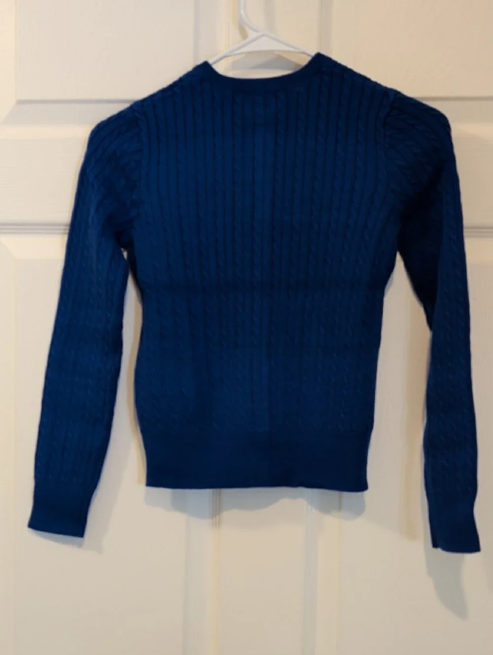 Ralph Lauren Sapphire Blue Mini-Cable 100% Cotton Cardigan NWT